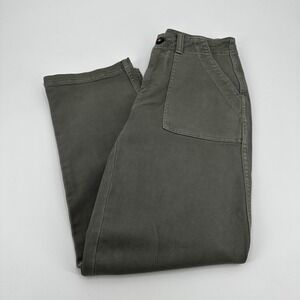Faherty Olive Green Organic Cotton Utility Straight Leg Pants 25 Earthy Safari